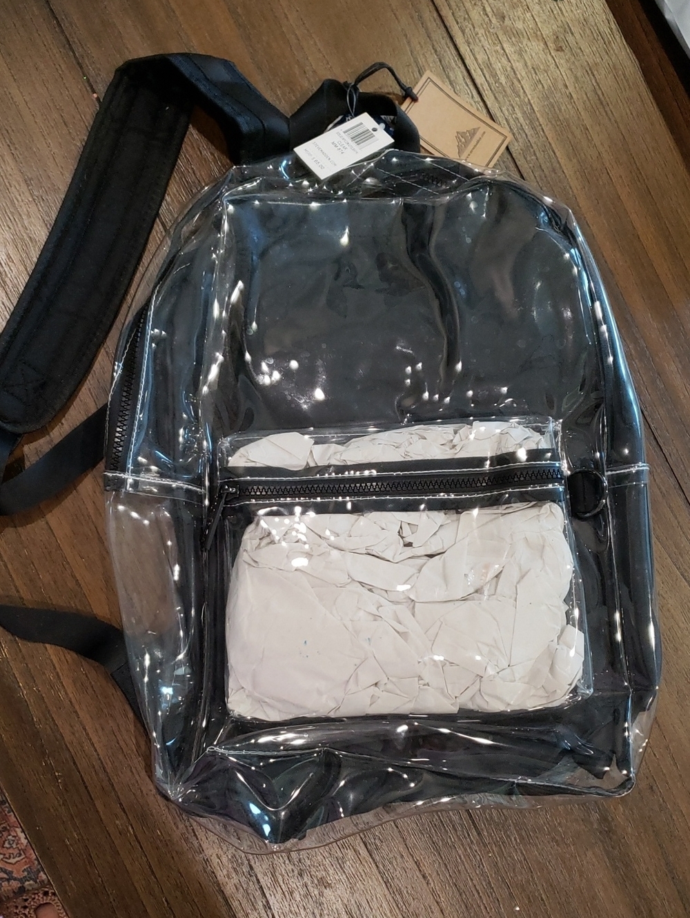 Steve Madden Clear PVC Backpack with Black Trim